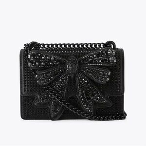 Black Embellished Bow Bag